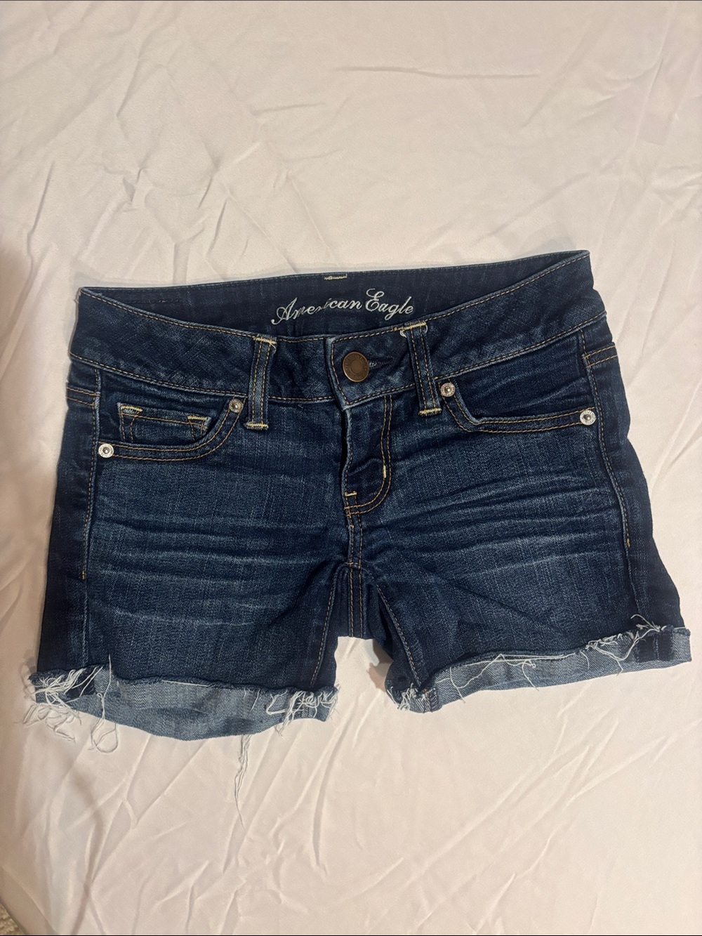 American Eagle Outfitters Dark Blue Denim Cutoff Shorts